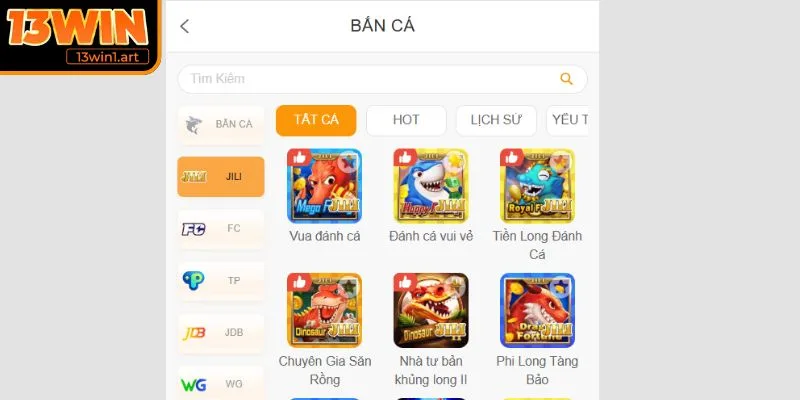 Cách truy cập sảnh Bắn Cá 13WIN đơn giản