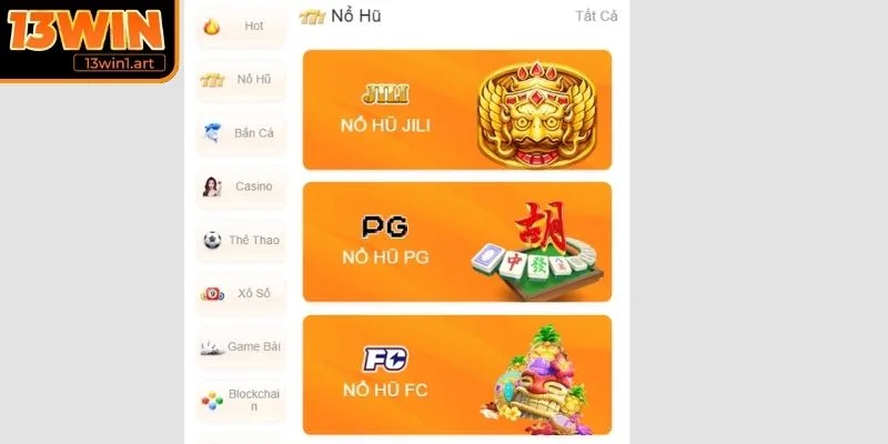 Khám phá sảnh Nổ Hũ tại 13WIN