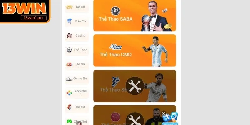 Tổng quan về sảnh Thể Thao của nhà cái 13WIN