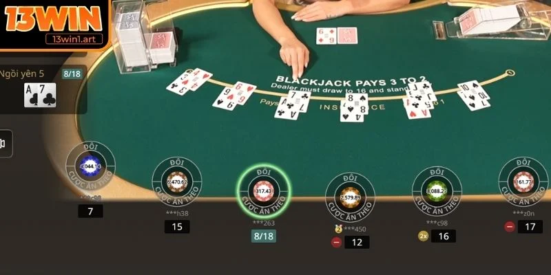 Lượt chơi của Dealer trong game Blackjack