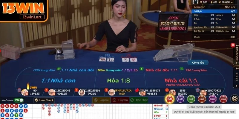 Thế bài tăng trong game Baccarat