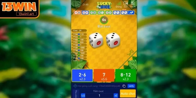 Tổng quát về game Lucky Dice tài 13WIN
